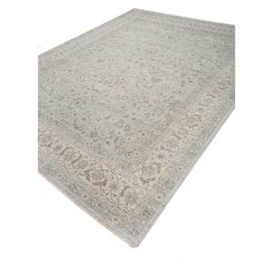 Alfombra de Lana Anudada a Mano en 3D Erbe, Diseño Rectangular con Medallón Azul y Patrón Abstracto para Sala de Estar - Modelo Skwl-549 - Product Image 2