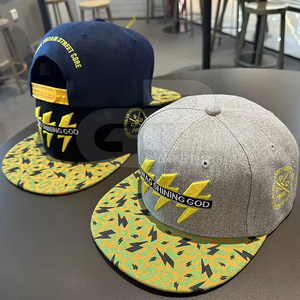 Custom Snapback <b>Hat</b> with Embroidered Logo for <b>Men</b> and Women Fashion Streetwear Adjustable <b>Flat</b> Brim Snapback <b>Hat</b> - Product Image 1