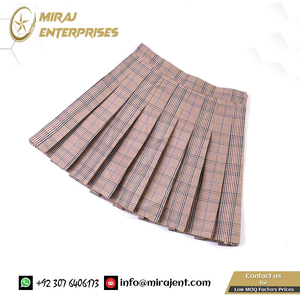 แฟชั่นเกาหลีสั้นสบายๆบางจีบนักเรียนฤดูร้อน A-Line กระโปรงมินิที่กําหนดเองลายสก๊อตผู้หญิงกระโปรงเอวสูง skorts - Product Image 3