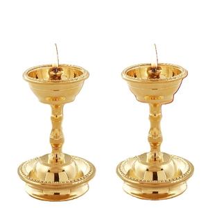 Lampe Samayi en laiton pur Lampe à huile traditionnelle du sud de l'Inde pour décor Pooja, Aarti et Temple Fabriqué à la main en laiton ethnique Deepam - Product Image 2