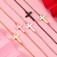 Pendentifs croix en acier inoxydable TITANIUM poli miroir 14x21mm 17x32mm avec fermoir à pince pour la fabrication de bijoux DIY