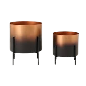 Support de pot de fleurs rustique en cuivre émaillé, petit, moderne, style simple, pour hôtel, maison, jardin, centre commercial, accessoires - Product Image 1
