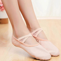 Zapatillas de Ballet Cómodas con Media Suela Suave, de Alta Calidad para Entrenamiento, con Cinco Agujeros, Parte Superior de Lona y Suela de Cuero Genuino