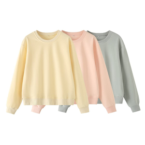 Sweatshirts ras du cou à épaules tombantes 100% coton éponge française Streetwear surdimensionné Logo personnalisé Sweatshirts coréens unis - Product Image 1