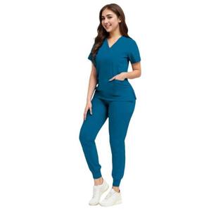 Vêtement de travail unisexe pour infirmières, femmes, haut décontracté à manches courtes, pharmacie, travail médical, hôpital, uniforme de médecin, infirmière, col en V, jogging - Product Image 4