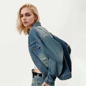 Chaqueta de alta calidad de manga larga con botones para mujer con logotipo personalizado, Chaquetas vaqueras informales de primavera, abrigos, abrigo de abrigo Premium - Product Image 3