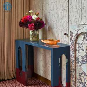 Table console minimaliste moderne, couleur crème, table d'appoint en bois pour salon, entrée, fabriquée au Vietnam - Product Image 6