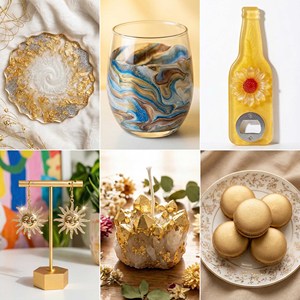 ผงสีเมทัลลิกสีทอง LEQU 100 กรัม สำหรับเรซิ่นอีพ็อกซี่ ศิลปะบนเล็บ และงาน DIY - Product Image 5