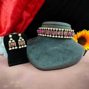 Ensemble ras du cou indien non coupé Polki Moissanite miroitant avec étincelle extraordinaire parfait pour les mariées et les occasions spéciales luxe moderne - Product Image 3