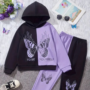 ชุดเสื้อผ้าเด็กผู้หญิงชุดวอร์มสองชิ้นสำหรับเด็กวัยหัดเดินชุดวอร์มสำหรับผู้หญิงชุดวิ่งแบบมีฮู้ดชุดวอร์มสำหรับเด็ก - Product Image 6