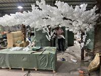 Arbre artificiel de cerisier en fleurs de 3 m sur mesure, durable et écologique, avec tronc incliné en FRP, idéal pour l'intérieur et l'extérieur, hôtels