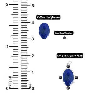 Collier en argent sterling 925 pour homme et femme avec lunette ovale en onyx noir et quatre petites pierres rondes en onyx noir plaqué or - Product Image 3