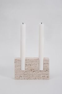 Menorah en marbre, porte-bougie contemporain en pierre, support de bougie conique design, décoration de table moderne de luxe, cadeau de mariage, centre de table - Product Image 2