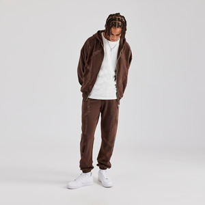 Luxe Bling Street Wear Survêtement Ensemble Assorti Coton Polaire Strass Flare Jogger Surdimensionné Mode OEM ODM Zipper Survêtement - Product Image 2