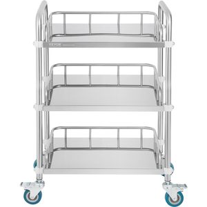 3-kệ thép không gỉ cán giỏ hàng, phòng thí nghiệm phục vụ giỏ hàng với xoay bánh, nha khoa tiện ích giỏ hàng cho phòng khám, phòng thí nghiệm, bệnh viện, salon - Product Image 6