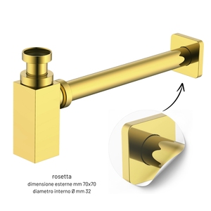 Sifone in ottone color oro facile da installare per scarichi quadrati in bottiglia Design elegante e pulito - Product Image 4