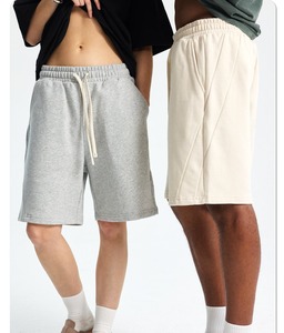 2025 nouveau poids lourd 100% coton hommes Shorts grands garçons Style décontracté couleur unie épais et respirant coupe ample tricoté cordon - Product Image 3