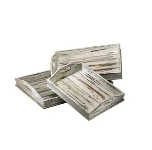 Plateau de service polyvalent avec aspect bois vintage et poli lisse adapté aux repas de vacances ou au style intérieur - Product Image 5