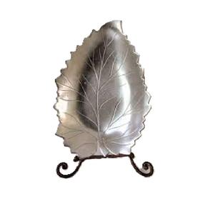 Double plateau de service en aluminium coulé à la feuille d'or pour servir les aliments et les fruits sur la table Plateau en métal - Product Image 6