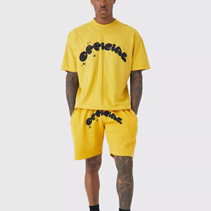 Top Selling Lightweight <b>Men's</b> Casual Streetwear Printed Shirt <b>Shorts</b> Set for Summers Knitted OEM Service Personalized Design - Product Image 3