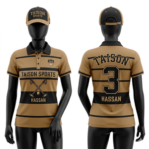 เสื้อโปโลทีมหญิง พรีเมียม โพลีเอสเตอร์ อินเตอร์ล็อค สีชมพูไล่เฉด ดีไซน์แผงสีไล่ระดับ พิมพ์ลายแบบซับลิเมชั่น สกรีนโลโก้ ชื่อ และหมายเลขตามสั่ง - Product Image 4