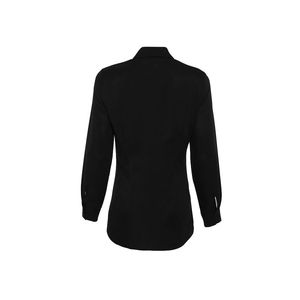 Camisa Larga Entallada para Mujer con Cuello Asimétrico y Bordado - Product Image 3