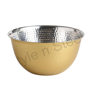 <b>Large</b> Size Hammered Stainless Steel Serving <b>Bowl</b> Set Gold Color Enamel High Quality Home Use <b>Mixing</b> <b>Bowls</b> Low Prices Exporters - Product Image 3
