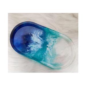 Bol de service en résine fabriqué à la main surface brillante polie look artistique élégant idéal pour les collations fruits ou l'affichage de la salle à manger - Product Image 5