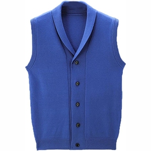 Chaleco de punto de algodón clásico de alta calidad, unisex, para invierno, con botones personalizables, transpirable, de color liso, de cachemira, venta al por mayor. - Product Image 1