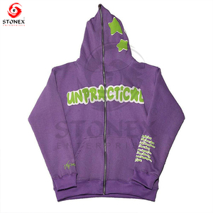 เสื้อฮู้ดแบบมีซิปสำหรับทุกเพศเสื้อมีฮู้ดแบบสวมแนวสตรีทพิมพ์ลายพัฟแบบกำหนดเองได้ - Product Image 6