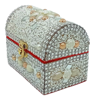 Boîtes de rangement pliables pour bijoux, brodées, motif EXOTIQUE INDIEN, en tissu 100% coton, style européen, design fonctionnel avec couvercle