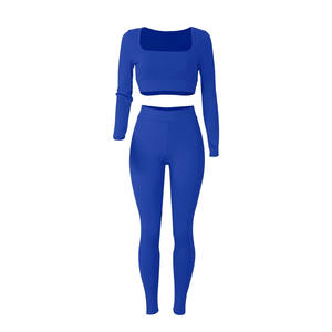 Ensemble de yoga pour femmes, dernier style, faible MOQ, vente directe d'usine, haute qualité, 2 pièces, écologique, respirant, taille haute - Product Image 2