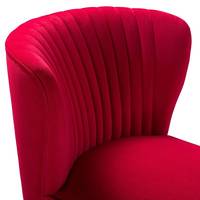 Chaise d'appoint capitonnée en velours rouge au design moderne, rembourrage en mousse, pieds dorés, meubles de salon
