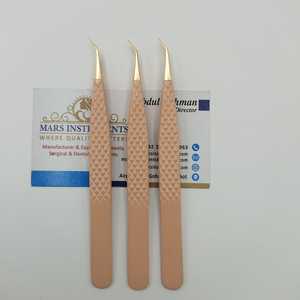 Pinzas de extensión de pestañas de aislamiento de 45 grados para pestañas Color beige - Product Image 4