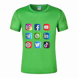 Alta calidad personalizado Casual Social Media Logo camiseta Social Media Tee Vlogger transpirable Logo Top impresión Internet camiseta - Product Image 6