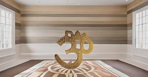 Latón Sagrado Om Símbolo Arte de la pared Sala de meditación Yoga Decoración Letreros de pared de madera para la decoración del hogar - Product Image 4