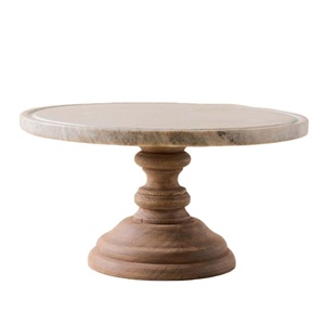 แท่นวางขนมไม้และหินอ่อนทรงกลมมีดีไซน์หรูหราพร้อมงานเสร็จเรียบเนียนเหมาะสำหรับเสิร์ฟช็อคโกแลตและของหวาน - Product Image 1