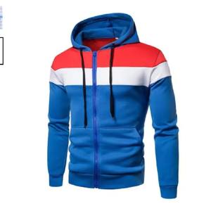 Nueva Sudadera con Capucha para Hombre, Estilo Color Block, Informal, Elegante, Duradera, Mangas Raglán, Personalizable, Felpa, Bordada, 100% Algodón - Product Image 5