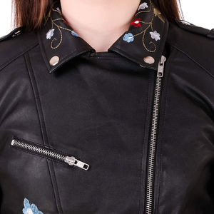 Chaqueta de Cuero Personalizada de Moda para Mujer, Último Diseño, Chaqueta Cálida de Cuero Genuino, Chaqueta de Cuero de Manga Larga para Mujer, Servicio OEM - Product Image 5