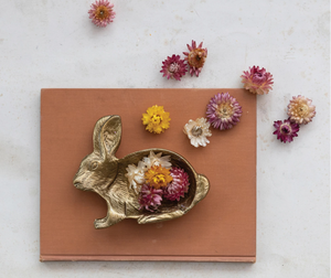 Plato en forma de conejo de aluminio fundido, acabado dorado, vajilla única, decoración del hogar, bandeja, hogar, Hotel, restaurante, uso - Product Image 2