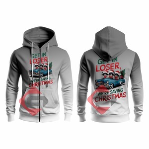 เสื้อฮู้ดพิมพ์ลายพัฟสำหรับผู้ชายใส่ได้ทั้งชายและหญิงน้ำหนักเบาออกแบบโลโก้สไตล์ฤดูหนาวทรงโอเวอร์ไซส์ - Product Image 2