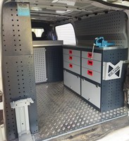 Armoire de rangement modulaire métallique OEM pour véhicule, étagères amovibles, tiroirs multiples, verrouillable, revêtement électrostatique en poudre, ensembles droit/gauche