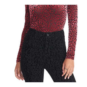 Maglione a Collo Alto Rachel Roy da Donna, Stampa Floccata, Lavorato a Mano, Chiusura con Cerniera, Taglia Media, per Autunno Inverno, Motivo Floreale Rosa - Product Image 3