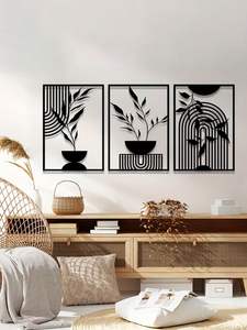 Tenture murale en métal à motif géométrique abstrait pour la décoration murale intérieure dans les espaces de vie modernes d'un fournisseur indien - Product Image 2