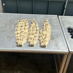 613ผมบลอนด์ผมหยิกเป็นมัดผมมนุษย์ผมบริสุทธิ์ผิวนุ่มรู้สึกวัตถุดิบยาว10-30นิ้ว - Product Image 5