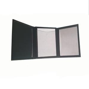 Premium cuero genuino Delgado tarjeta de crédito débito ID Mini titular billetera plegable Licencia de Conducir SOPORTE SEGURO protección RFID negro - Product Image 1