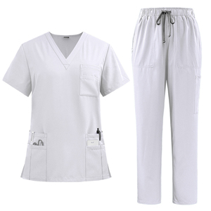 Conjuntos de uniformes de enfermería para mujeres y hombres, conjunto de uniformes de enfermera para Hospital, Doctor, Top y pantalones con múltiples bolsillos - Product Image 4