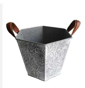 Venta al por mayor de macetas de metal de hierro galvanizado con recubrimiento en polvo Decoración del hogar y el jardín Maceta Producto del fabricante - Product Image 3