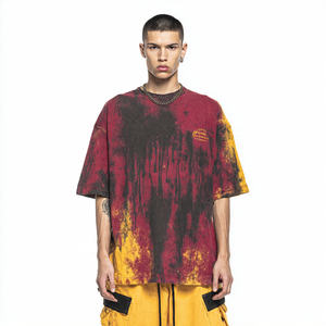 Crew Neck Acid <b>Wash</b> Oversized T-Shirt <b>Men's</b> Drop Shoulder Short Sleeve 100% Cotton Quick-Drying Breathable Eco-Friendly - Product Image 5