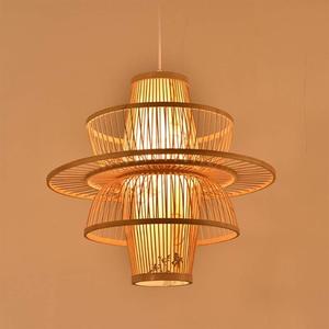 Nouvelle conception de style bohème, abat-jour en bambou, lampe suspendue en osier, lampe suspendue rétro d'Asie du Sud-Est, Vietnam, luminaire de plafond, lustre - Product Image 4